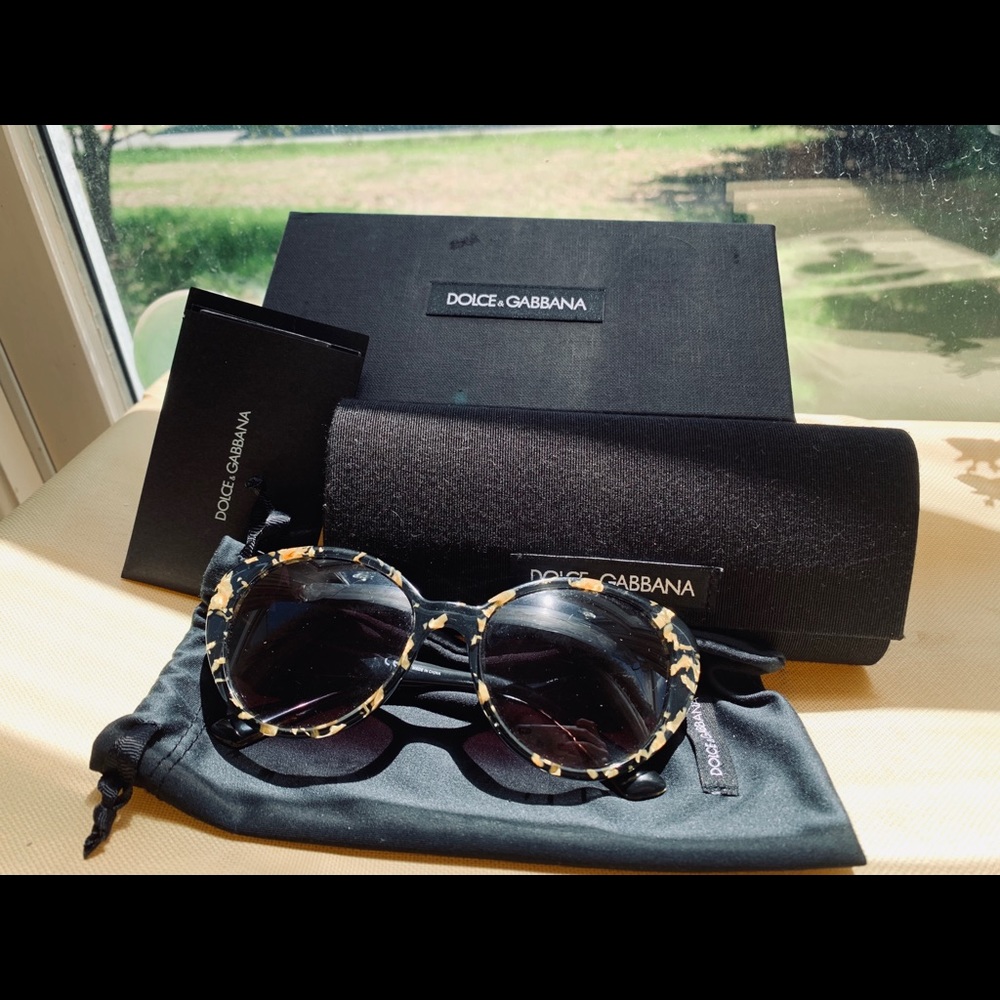 Dolce and Gabbana gold flake/gold leaf sunglasses